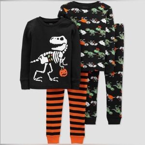 CARTER’S 4-PIECE BOYS DINOSAUR COTTON PAJAMA SET - MULTI SIZES (NEW)
